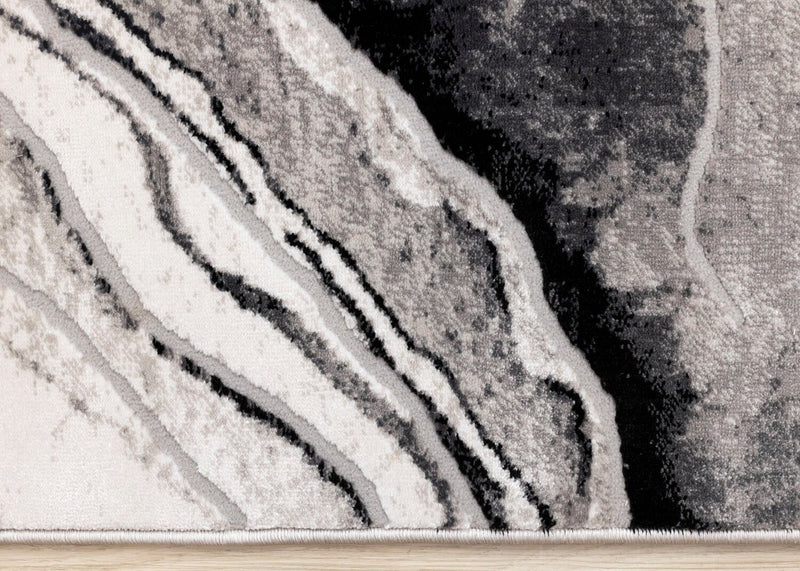 Carpette Plasma gris et noir - 5 pi 3 po x 7 pi 7 po