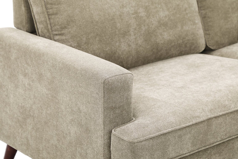 Sofa sectionnel en forme de V Kira 3 pièces en tissu - gris