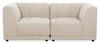 Causeuse modulaire Oaklyn de 77 po en tissu avec coussins de siège capitonnés - beige