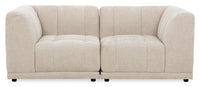  Causeuse modulaire Oaklyn de 77 po en tissu avec coussins de siège capitonnés - beige