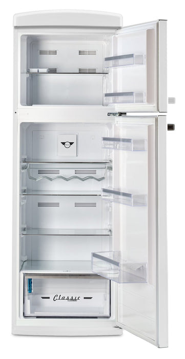 Réfrigérateur Classic Rétro d’Unique de 24 po et de 11 pi3 à congélateur supérieur - blanc guimauve - UNQ-310L W TM