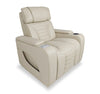 Fauteuil de massage à inclinaison électrique Zen de 40 po en similicuir avec appuie-tête électrique et siège chauffant - abricot