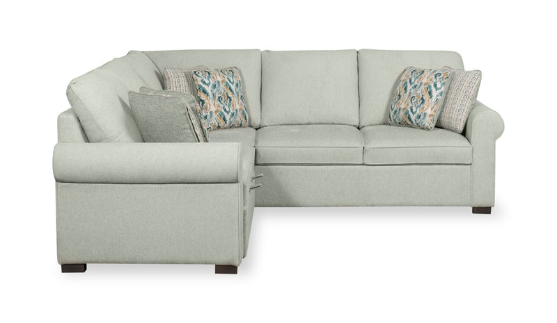 Sofa-lit sectionnel Haven de Scott Living 3 pièces en tissu de chenille - bleu écume de mer