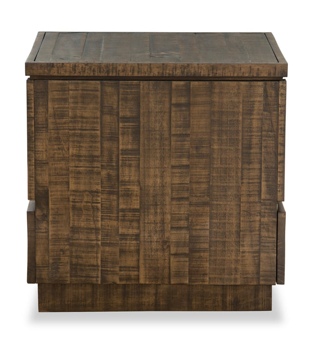 Table de bout rustique Elm de 22 po en pin - brune