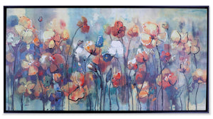 Peinture acrylique encadrée « Floral Garden » - 26,5 po x 52,5 po
