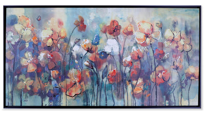Floral Garden Framed Acrylic Painting - 26.5" x 52.5" | Peinture acrylique encadrée « Floral Garden » - 26,5 po x 52,5 po