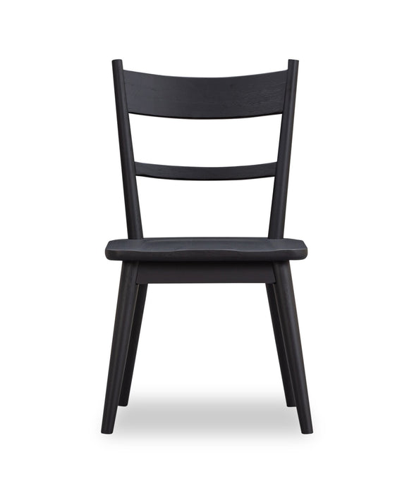 Ensemble de salle à manger Sol de Kort & Co. 5 pièces avec table de 78 po (L), base piédestal et 4 chaises - noir et brun