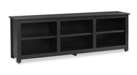 Meuble pour téléviseur Stanley de 70 po en pin avec rangement et système de gestion des câbles pour téléviseurs jusqu’à 80 po - noir