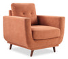 Fauteuil Cosmo de 34 po en tissu avec coussin de dossier capitonné - orangé