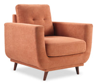  Fauteuil Cosmo de 34 po en tissu avec coussin de dossier capitonné - orangé