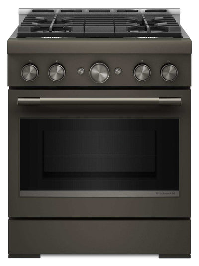KitchenAid 4.1 Cu. Ft. Gas Range with No Preheat Air Fry Mode – Black Ore - KFGS930SBE | Cuisinière à gaz KitchenAid de 4,1 pi3 avec mode de friture à air sans préchauffage - minerai noir - KFGS930SBE