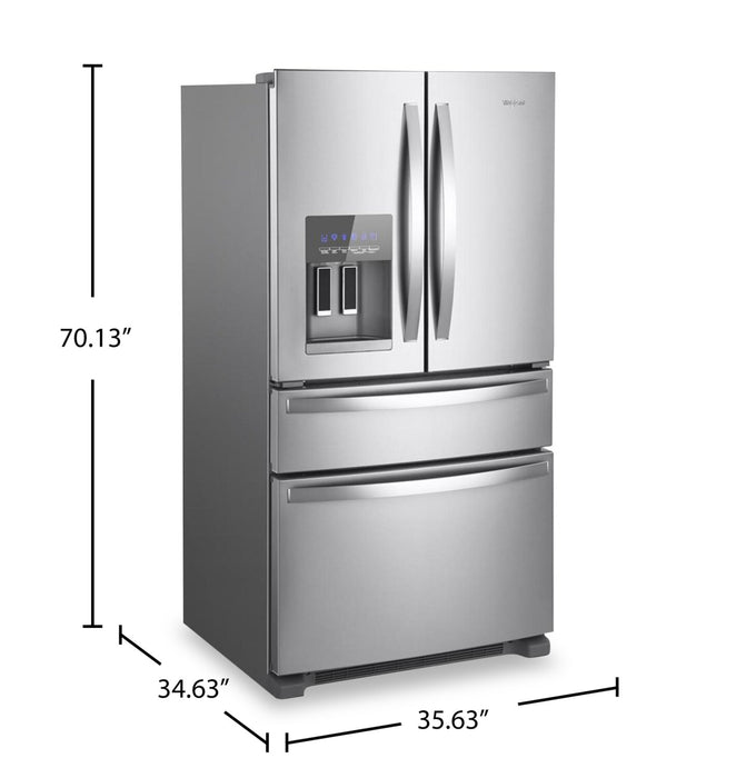 Réfrigérateur Whirlpool de 36 po et de 24,5 pi3 à portes françaises - acier inoxydable - WRMF3636RZ