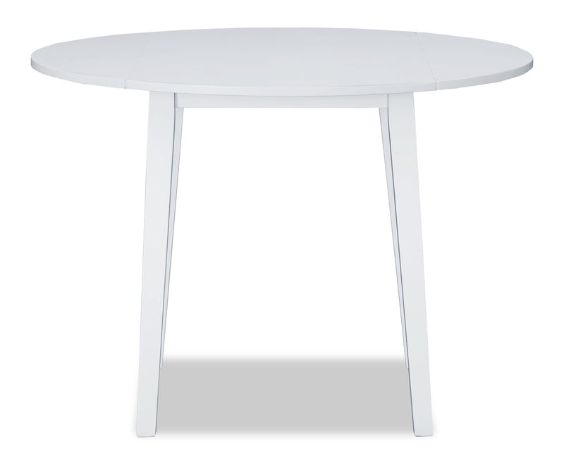 Table de salle à manger ronde Bryn de 42 po avec abattant - blanche