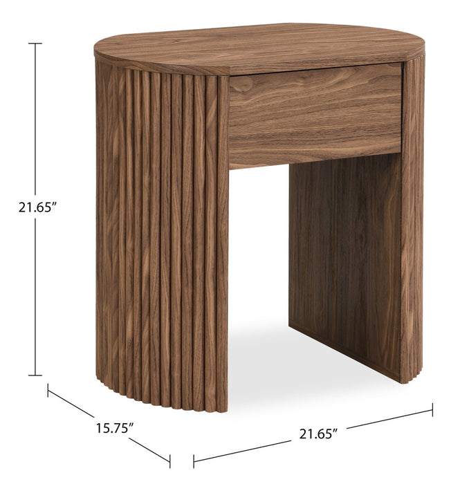 Table de bout Briggs de 21,65 po avec rangement - brune
