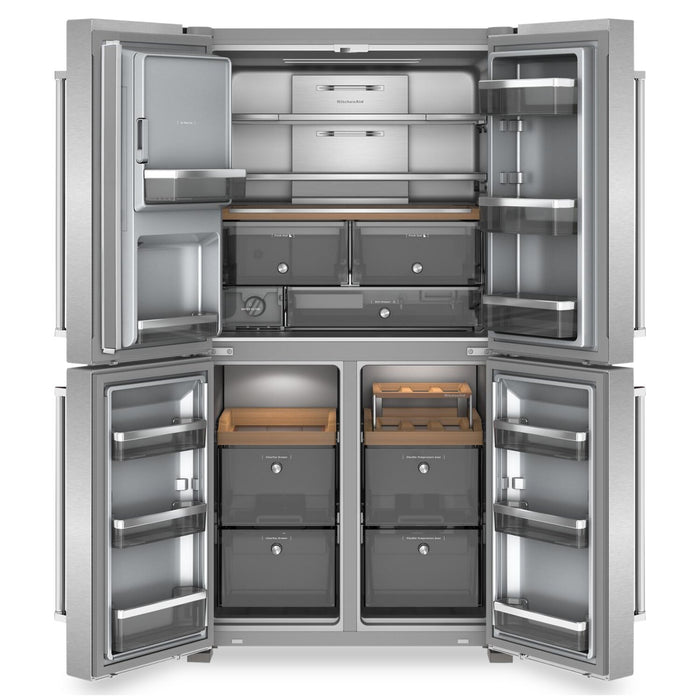 Réfrigérateur à 4 portes KitchenAid de 36 po et de 19,4 pi3 de profondeur comptoir - acier inoxydable - KRQC736RPS