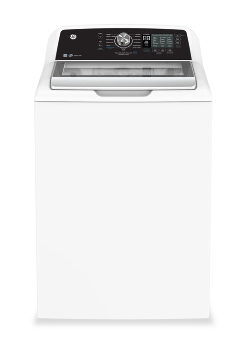 Laveuse à chargement par le haut de 5,3 pi3 et sécheuse à gaz de 7,4 pi3 de GE - blanches