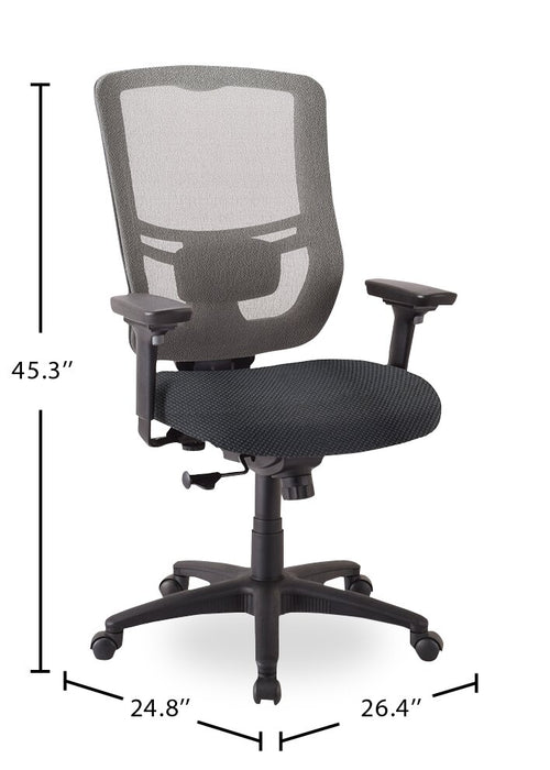 Chaise de bureau Dante de Tempur-Pedic de 26,4 po - grise avec dossier à mailles