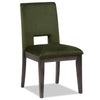 ["Chaise de salle à manger Zelda en tissu de chenille - vert et brun espresso"]