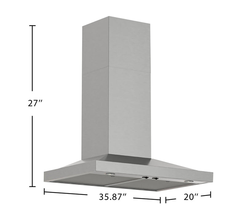Hotte cheminée pyramidale Broan de 36 po avec technologie Code ReadyMC - EWS1366SS