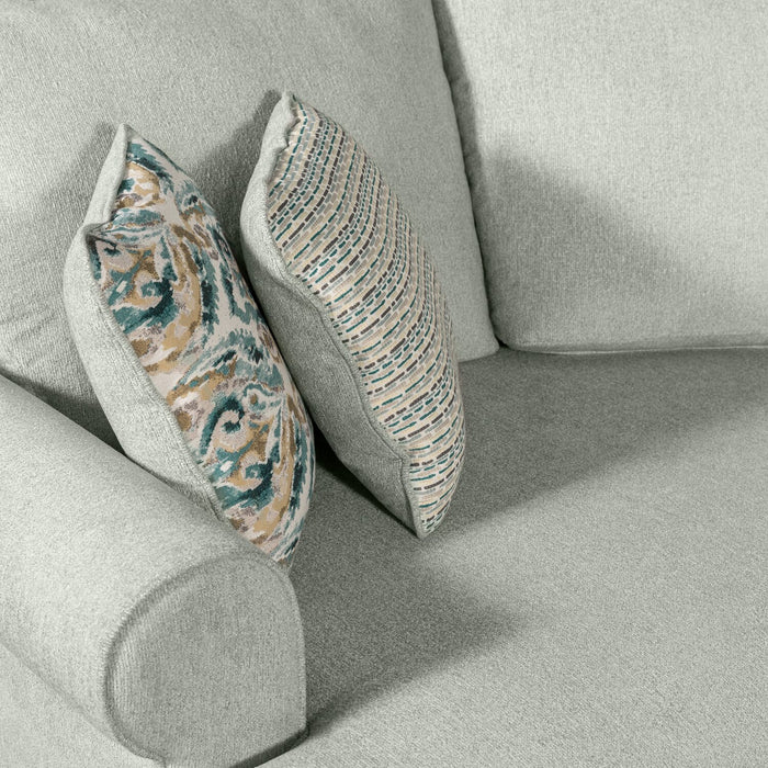 Sofa-lit sectionnel enveloppant de gauche Haven de Scott Living 3 pièces en tissu de chenille - bleu écume de mer 
