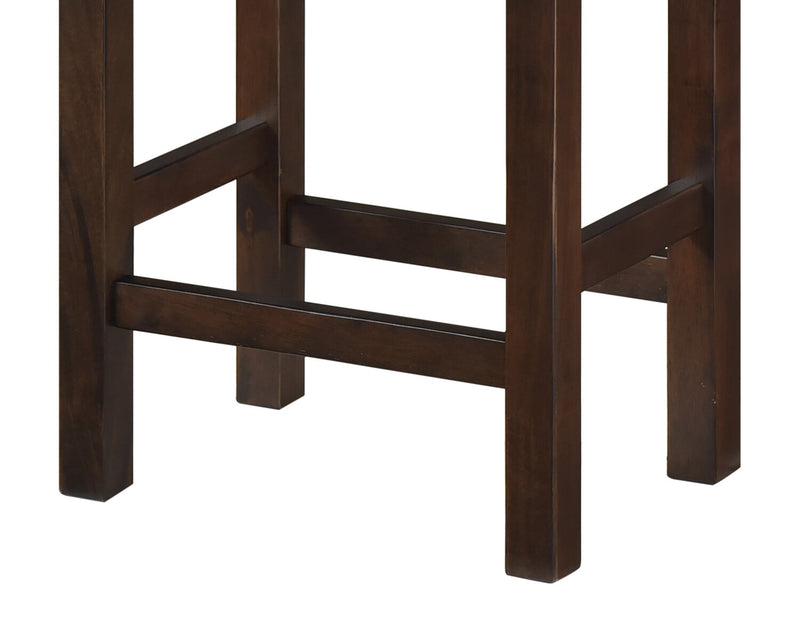 Table de salon moderne Noah de 60 po avec 3 tabourets de hauteur comptoir et ports USB - espresso