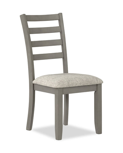 Cove Dining Chair with Cushion Fabric Seat, Ladder-Back – Grey | Chaise de salle à manger Cove avec siège rembourré en tissu et dossier en échelle - grise