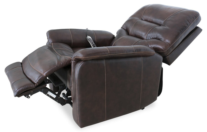 Fauteuil basculeur à inclinaison électrique à 3 positions Parker de 36 po en cuir véritable - brun