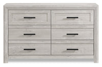  Commode de chambre à coucher Lark de 58 po (L) x 35 po (H) à 6 tiroirs - blanc rustique