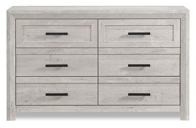 Lark Bedroom 6-Drawer Dresser, 58"W x 35"H - Rustic White | Commode de chambre à coucher Lark de 58 po (L) x 35 po (H) à 6 tiroirs - blanc rustique
