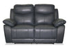 Causeuse inclinable Corbin de 63,39 po en cuir véritable de qualité supérieure - bleue