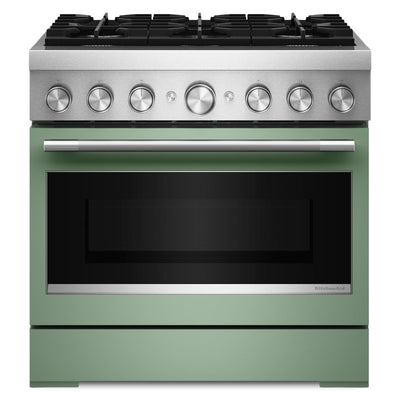 KitchenAid 5.1 Cu. Ft. Dual Fuel Range with No Preheat Air Fry – Cardamom - KFDS936SDC | Cuisinière hybride KitchenAid de 5,1 pi3 avec friture à air sans préchauffage - cardamome - KFDS936SDC