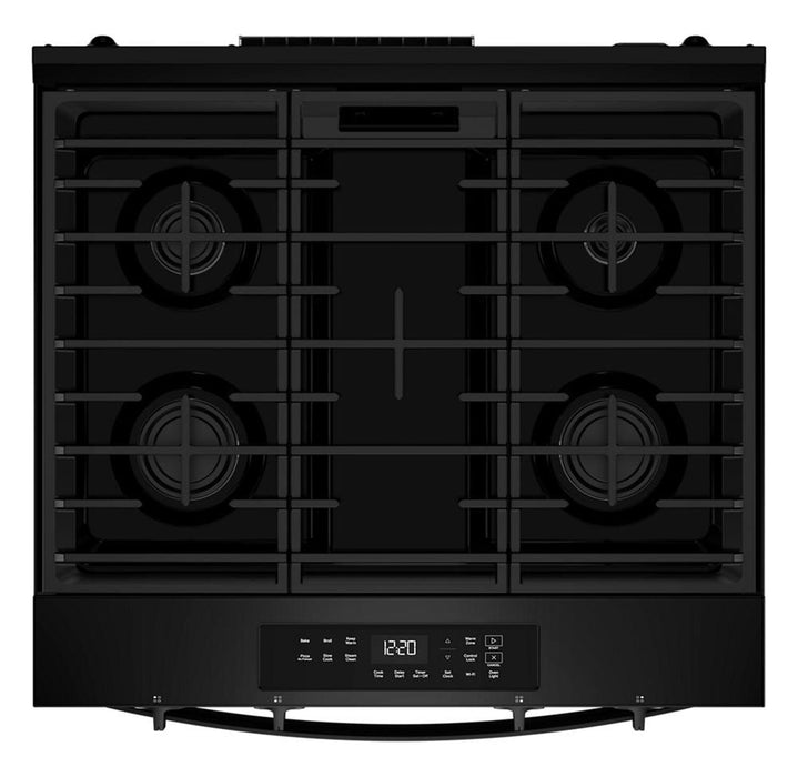 Cuisinière à gaz intelligente Whirlpool de 30 po, 5 pi³ – noir – WSGS3330TB
