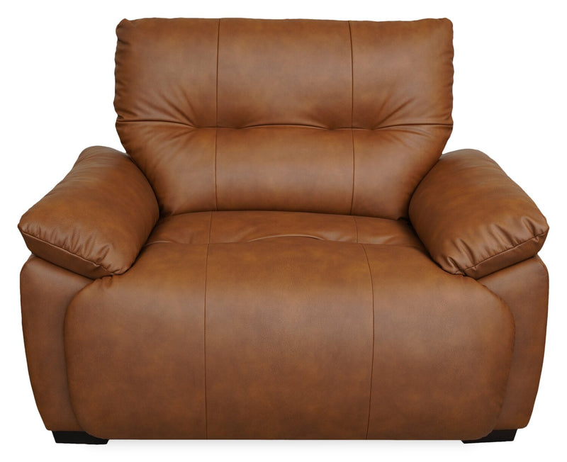 Fauteuil à inclinaison électrique Bello de 51,6 po en tissu d’apparence cuir - brun