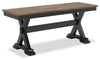 ["Banc de salle à manger Raven de 48 po (L) - deux teintes, noir et brun"]