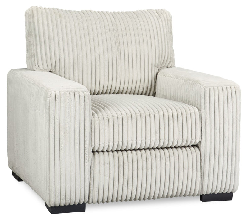 Fauteuil Willow de 40 po en tissu gris clair avec accoudoirs rectilignes et coussins de siège et de dossier réversibles