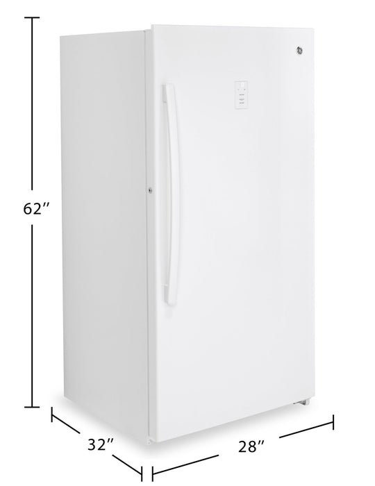 Congélateur vertical GE sans givre de 14,1 pi³ - blanc - FUF14DLRWW