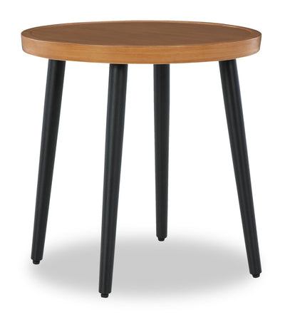 Tofino Outdoor Patio Round End Table - 22"W, Aluminum, UV & Weather Resistant - Brown/Black | Table de bout ronde Tofino pour la terrasse à l’extérieur - 22 po (L), aluminium, résistant aux rayons UV et aux intempéries - brune et noire