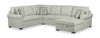 Sofa-lit sectionnel de droite Haven de Scott Living 4 pièces en tissu de chenille avec fauteuil long de rangement - bleu écume de mer