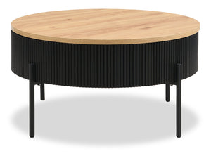 Table à café Trove de 29,72 po avec dessus coulissant et rangement - noir