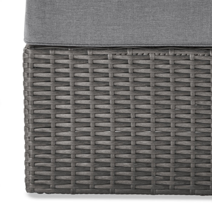 Ensemble Morris 5 pièces pour la terrasse à l’extérieur avec 3 fauteuils sans accoudoirs - gris