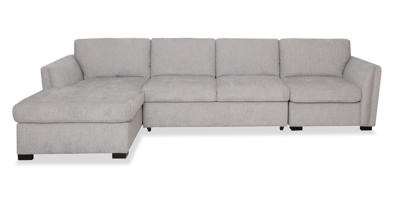 Sofa sectionnel de gauche Vault 3 pièces avec causeuse-lit, fauteuil long de rangement et fauteuil de rangement - gris