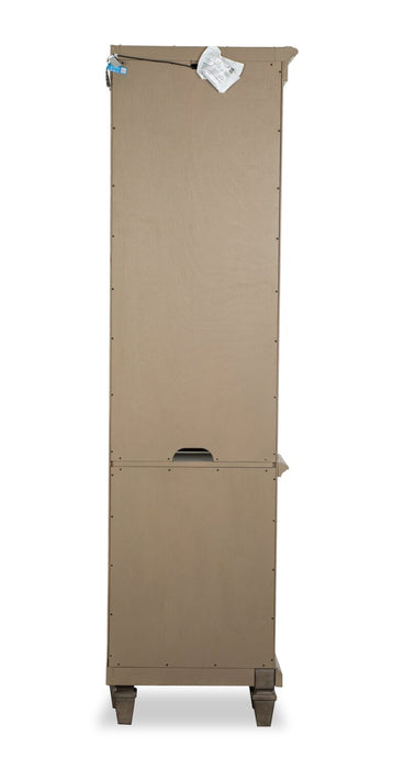 Section latérale rustique Baron de 22 po avec rangement et système de gestion des câbles - gris tourterelle