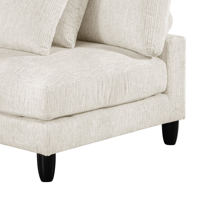 Sofa sectionnel modulaire sans accoudoirs Lounge 4 pièces en chenille - beige 