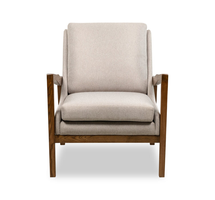Fauteuil d’appoint Echo 27,95 po en tissu avec accoudoirs et pattes en bois - beige
