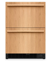 Tiroir réfrigérateur-congélateur double KitchenAid de 5,7 pi³ et de 24 po sous le comptoir - panneau personnalisable - KUCT524SPA