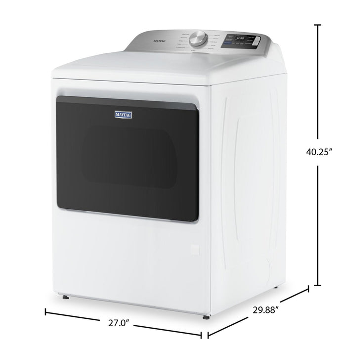 Sécheuse à gaz Maytag à chargement par le haut de 7,4 pi3 avec détection d’humidité avancée - blanche - MGD6205RW