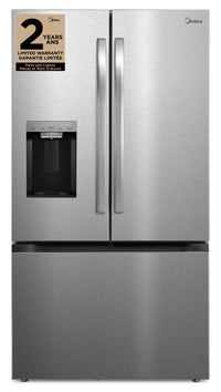 Réfrigérateur Midea de 28,9 pi³ et de 36 po à portes françaises avec distributeur automatique OneTouch AutoFillMC - MRF29D9BST