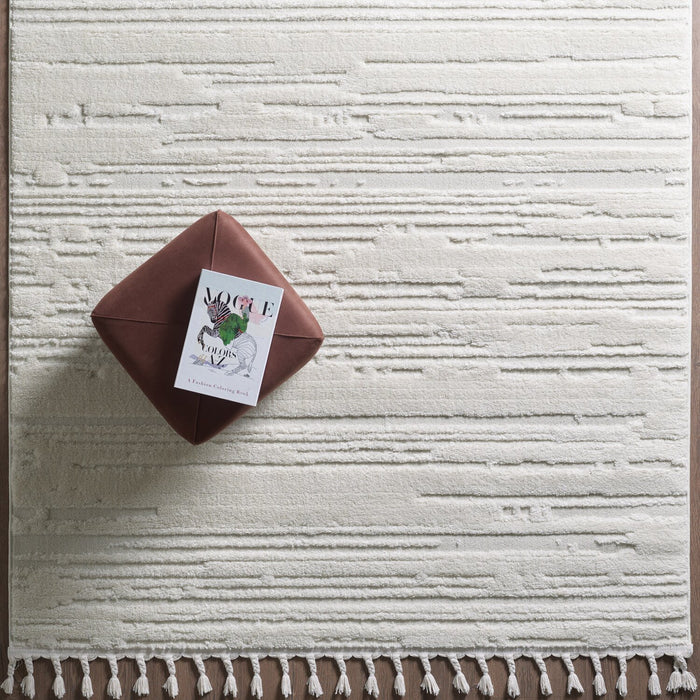 Carpette Riley crème abstraite - 7 pi 7 po x 10 pi
