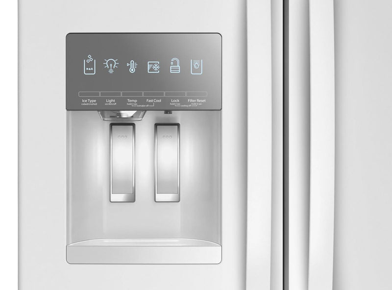 Réfrigérateur Whirlpool de 36 po et de 25 pi³ à portes françaises avec distributeur d’eau et de glaçons - WRFF3436RW