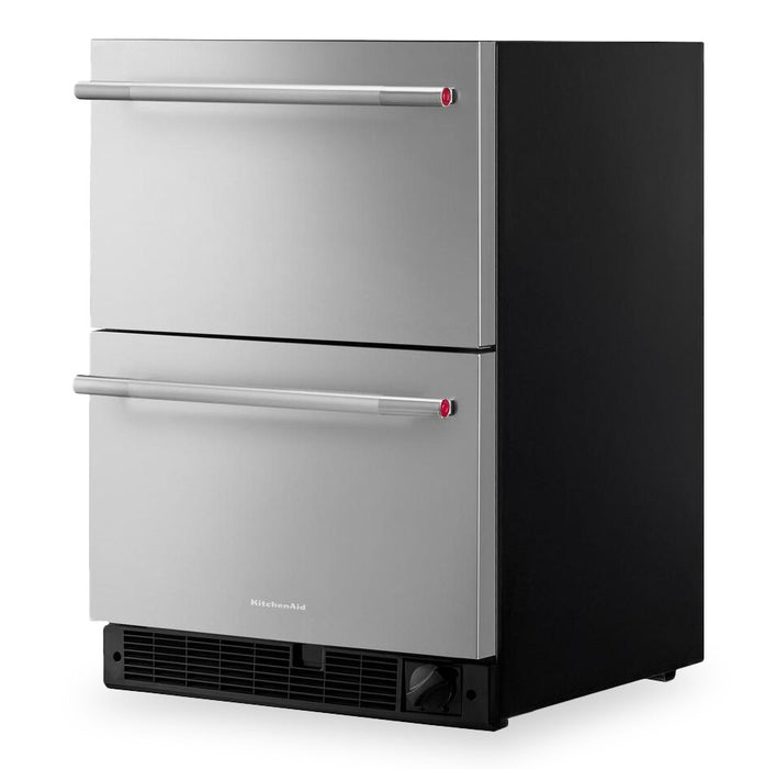 Tiroir réfrigérateur-congélateur double KitchenAid de 5,7 pi³ et de 24 po sous le comptoir - acier inoxydable - KUCT524SSB